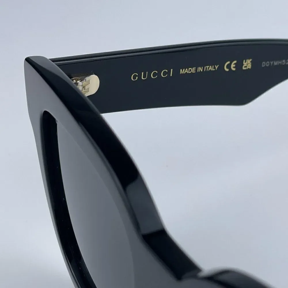 NEW Gucci GG0998S 001 Black Grey Square Unisex Sunglasses